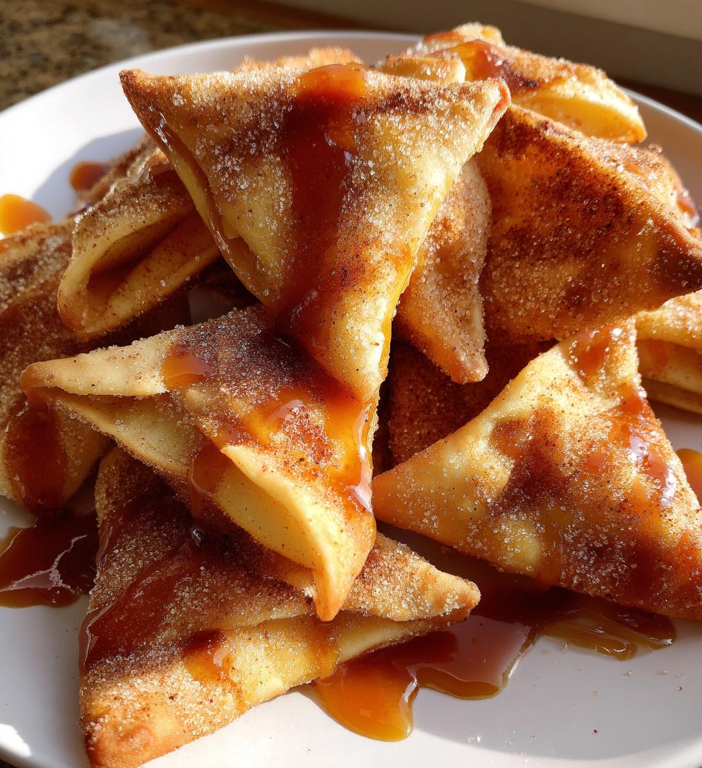 easy air fryer caramel apple wontons - detail 1