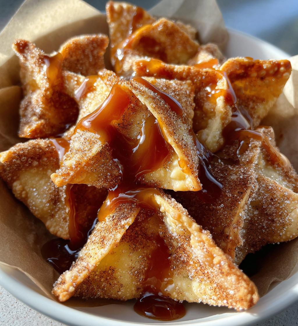easy air fryer caramel apple wontons