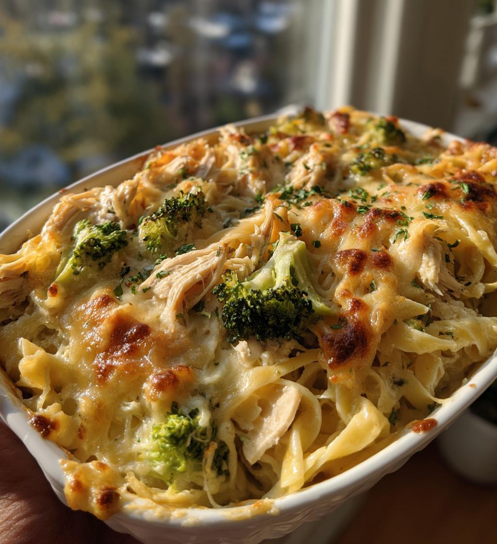 easy chicken alfredo casserole - detail 1