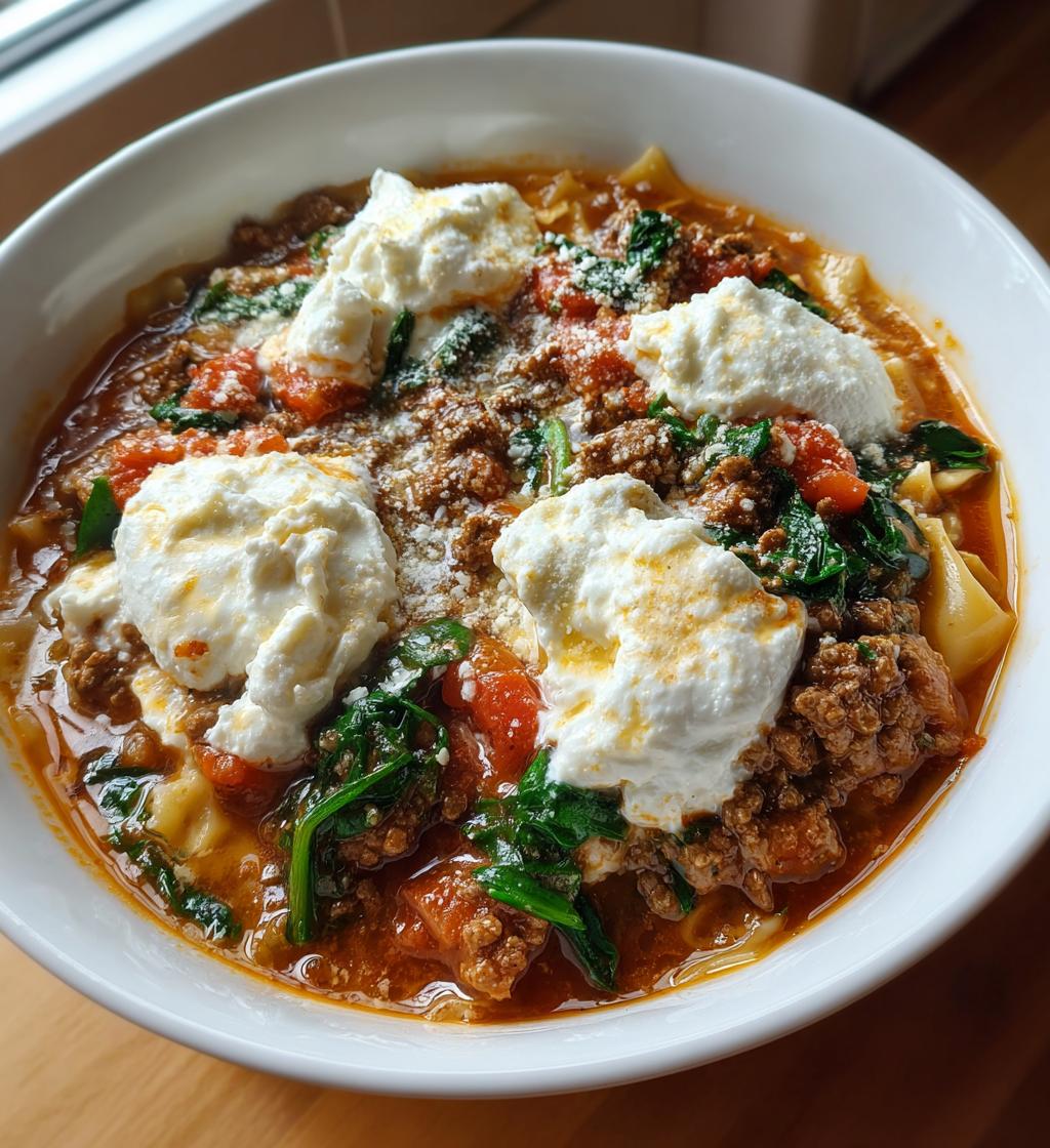 easy lasagna soup - detail 1