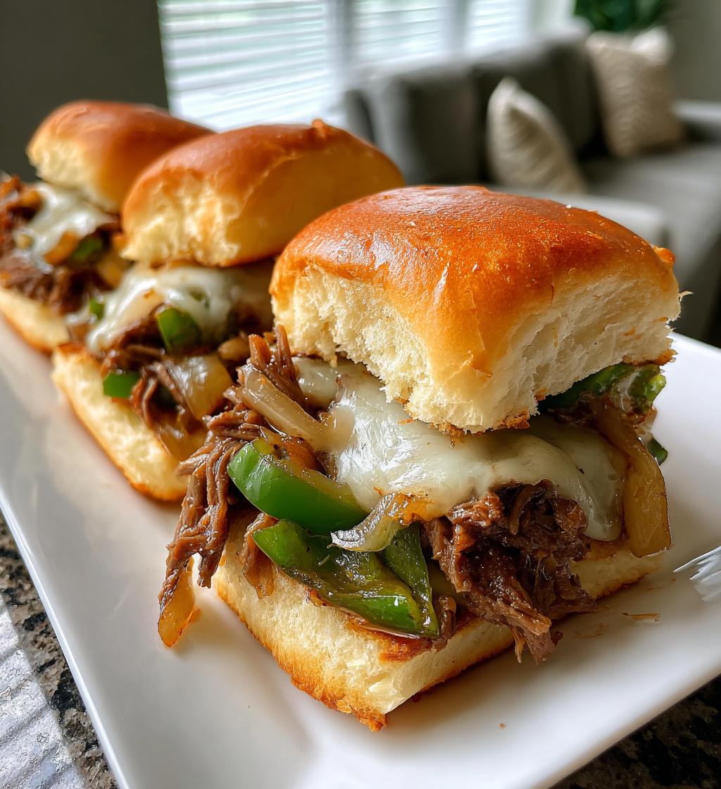 easy philly cheesesteak sliders - detail 1