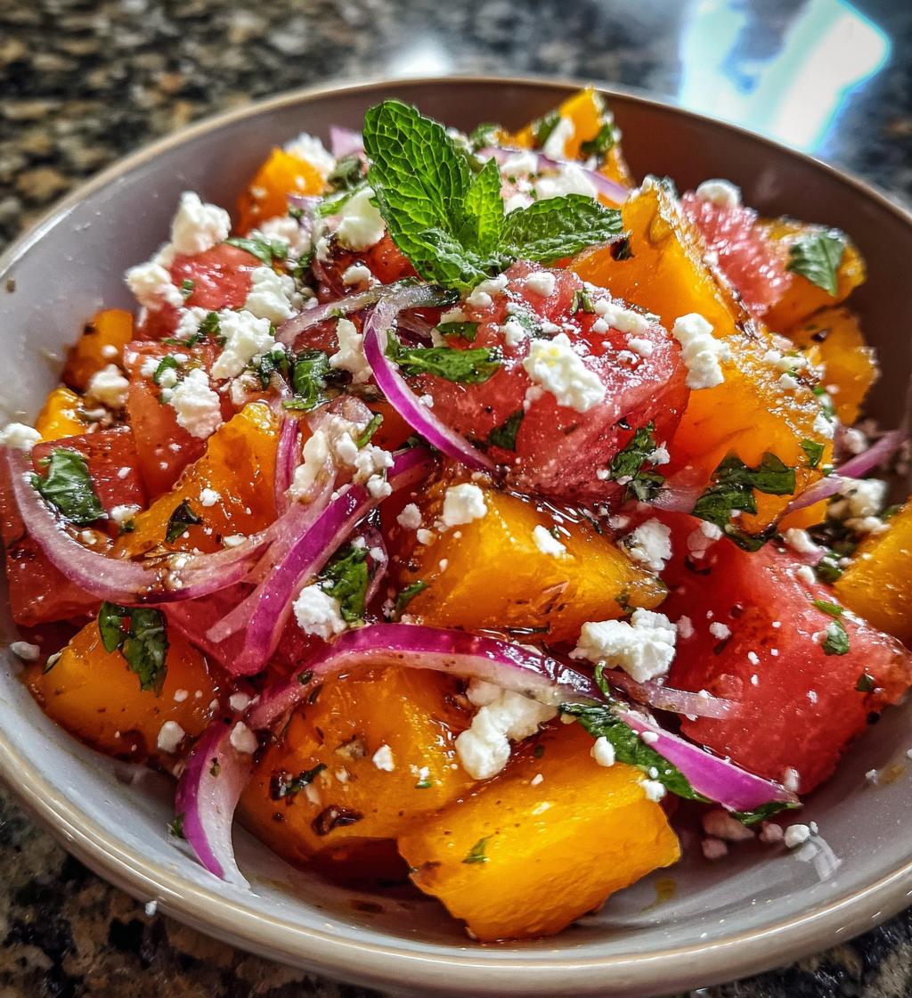 easy summer peach watermelon salad