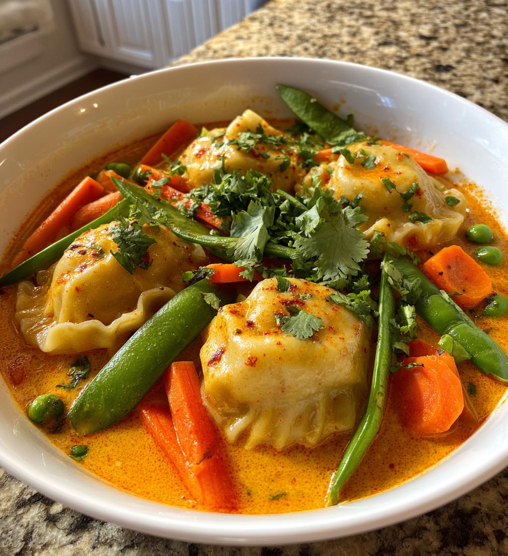 easy thai red curry dumpling soup