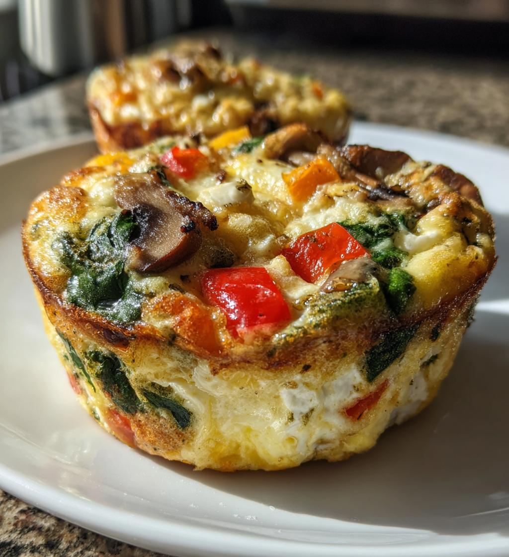egg white muffins with veggies - detail 1
