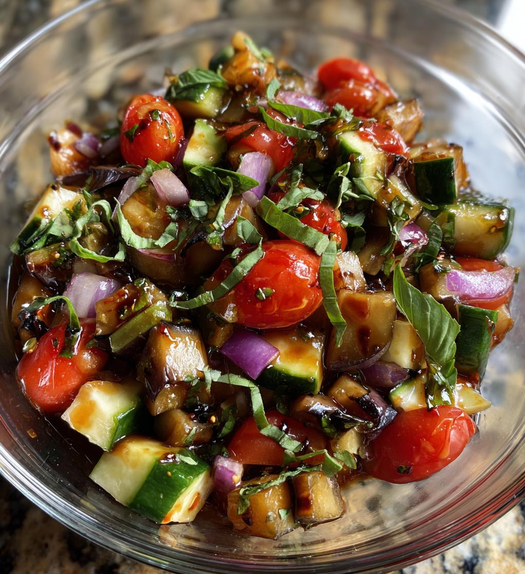 eggplant salad - detail 1