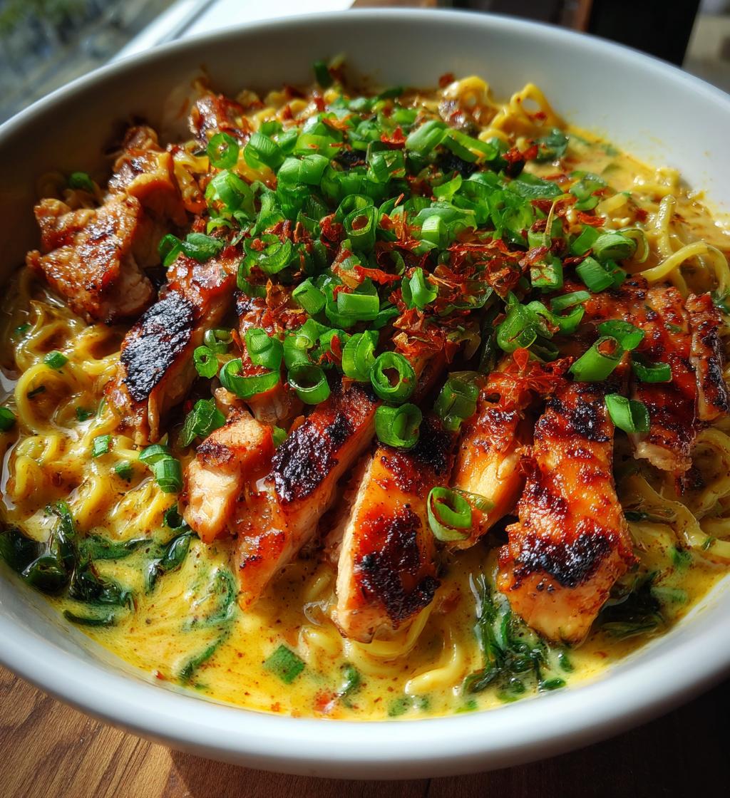 fiery chicken ramen with creamy garlic sauce 2 - detail 1