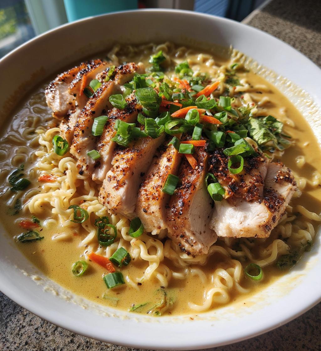 fiery chicken ramen with creamy garlic sauce recipe - detail 1