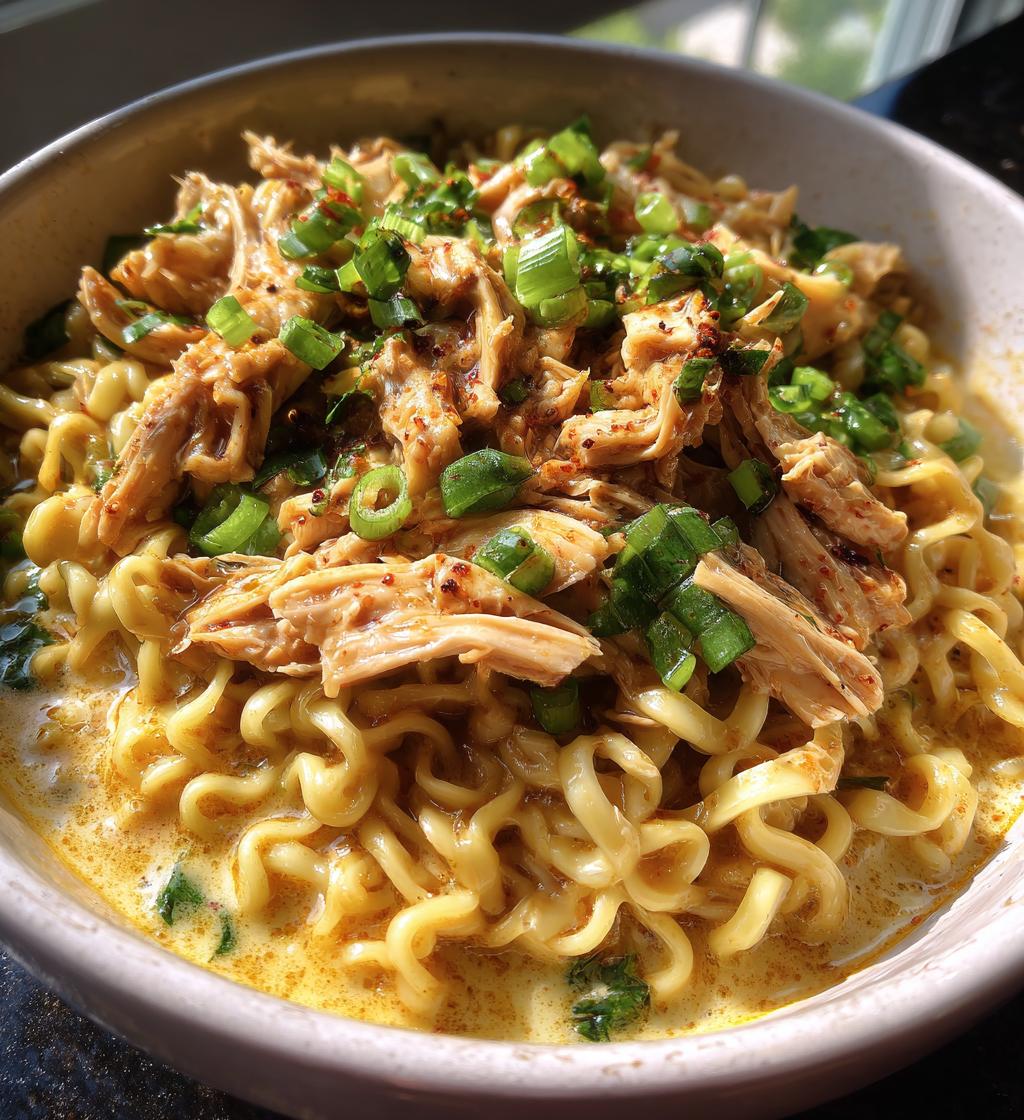 fiery chicken ramen with creamy garlic sauce recipe - detail 1