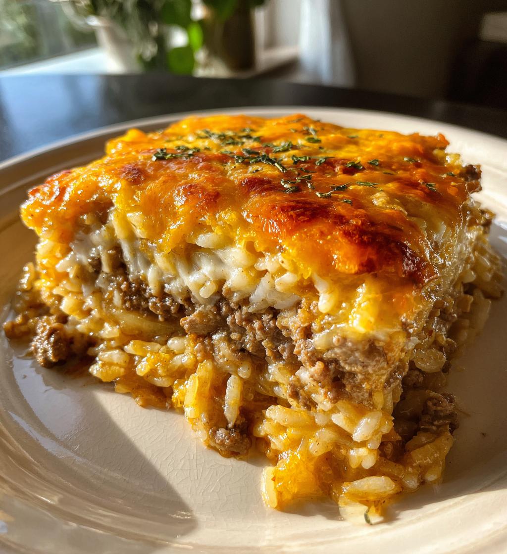 french onion ground beef and rice casserole