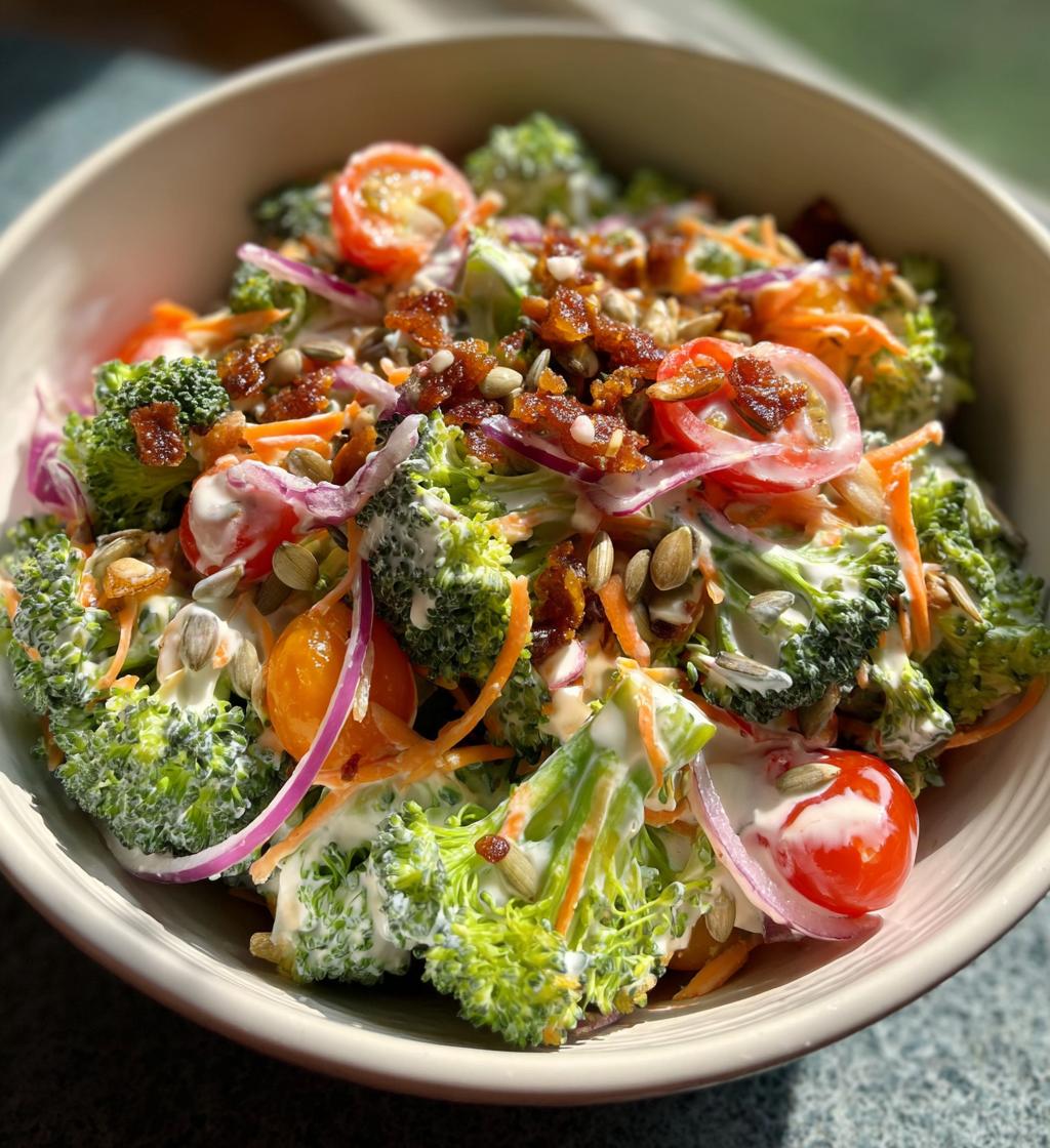 fresh crunchy broccoli salad - detail 1