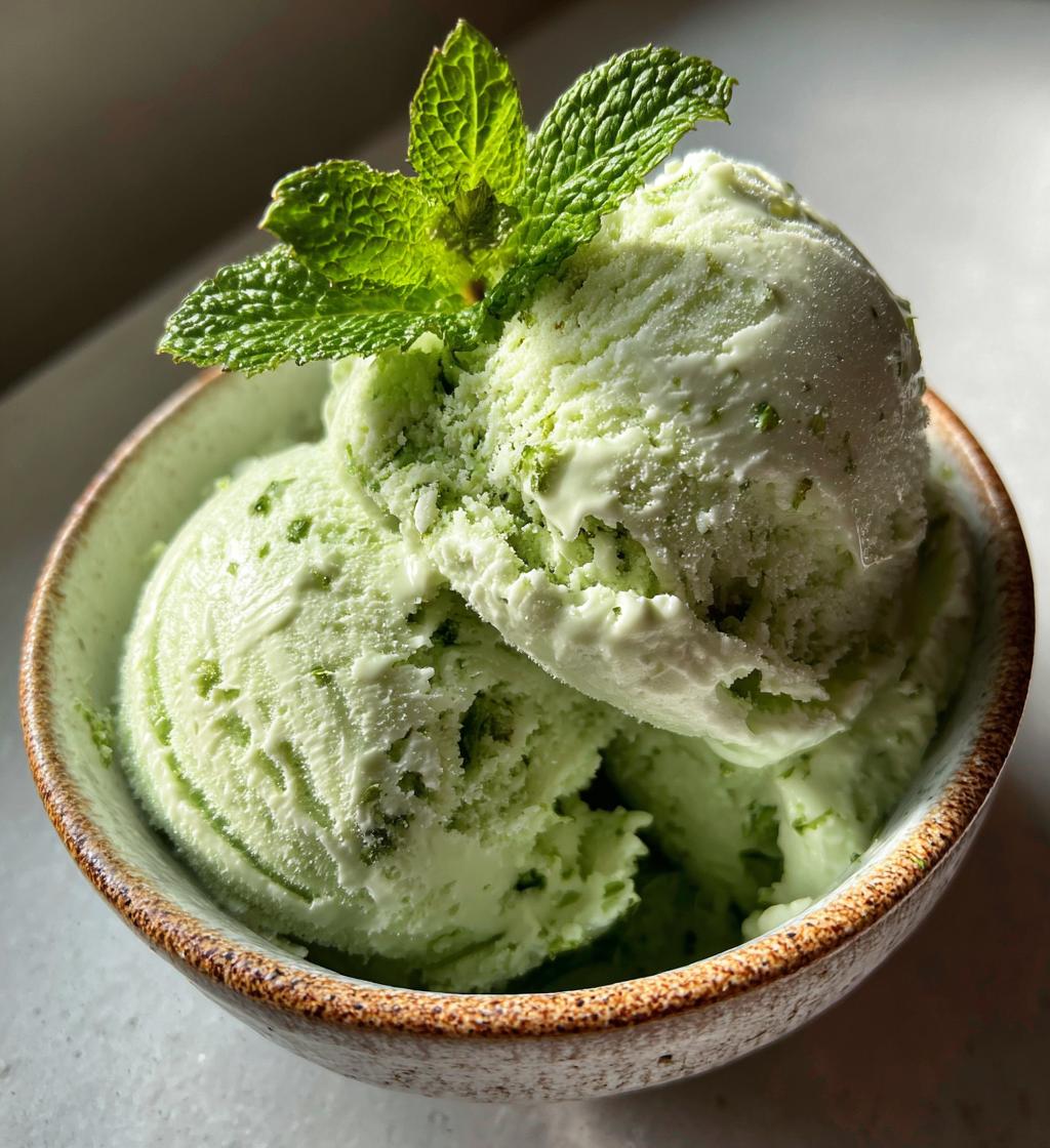 fresh mint ice cream - detail 1