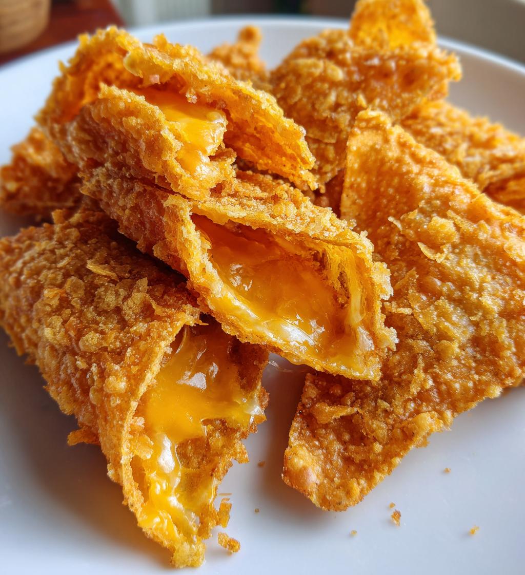 fried cheese stuffed doritos - detail 1