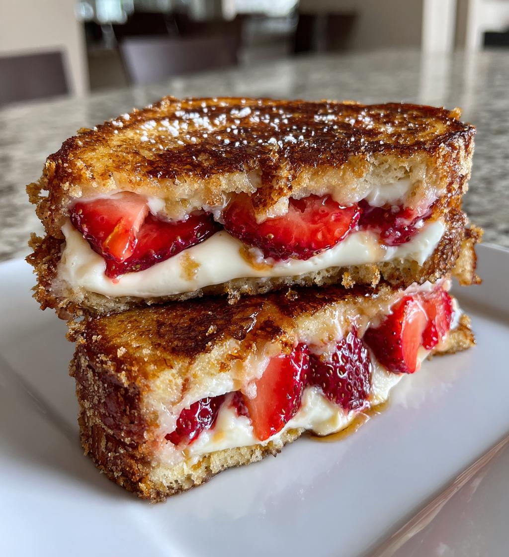 fried strawberry cheesecake sandwiches - detail 1