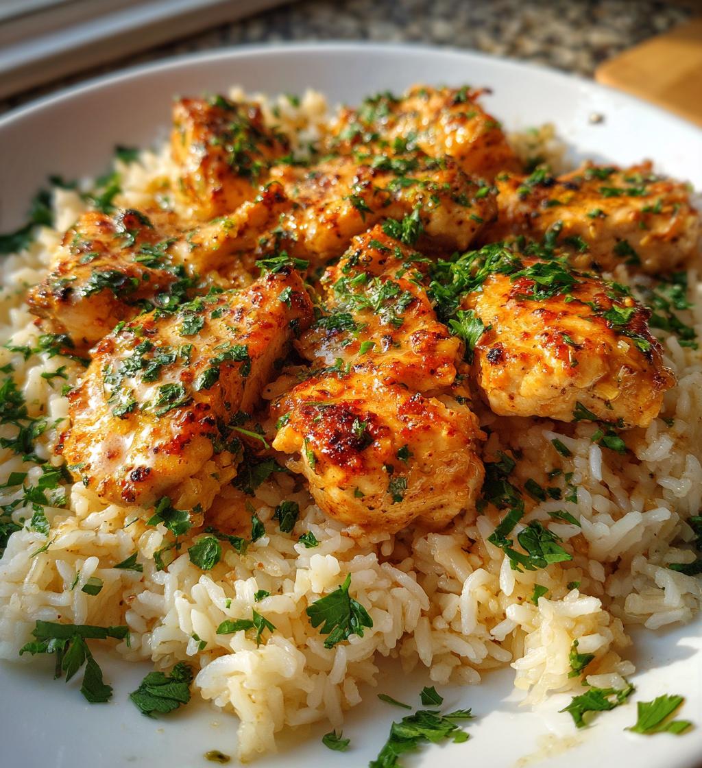garlic butter chicken and rice