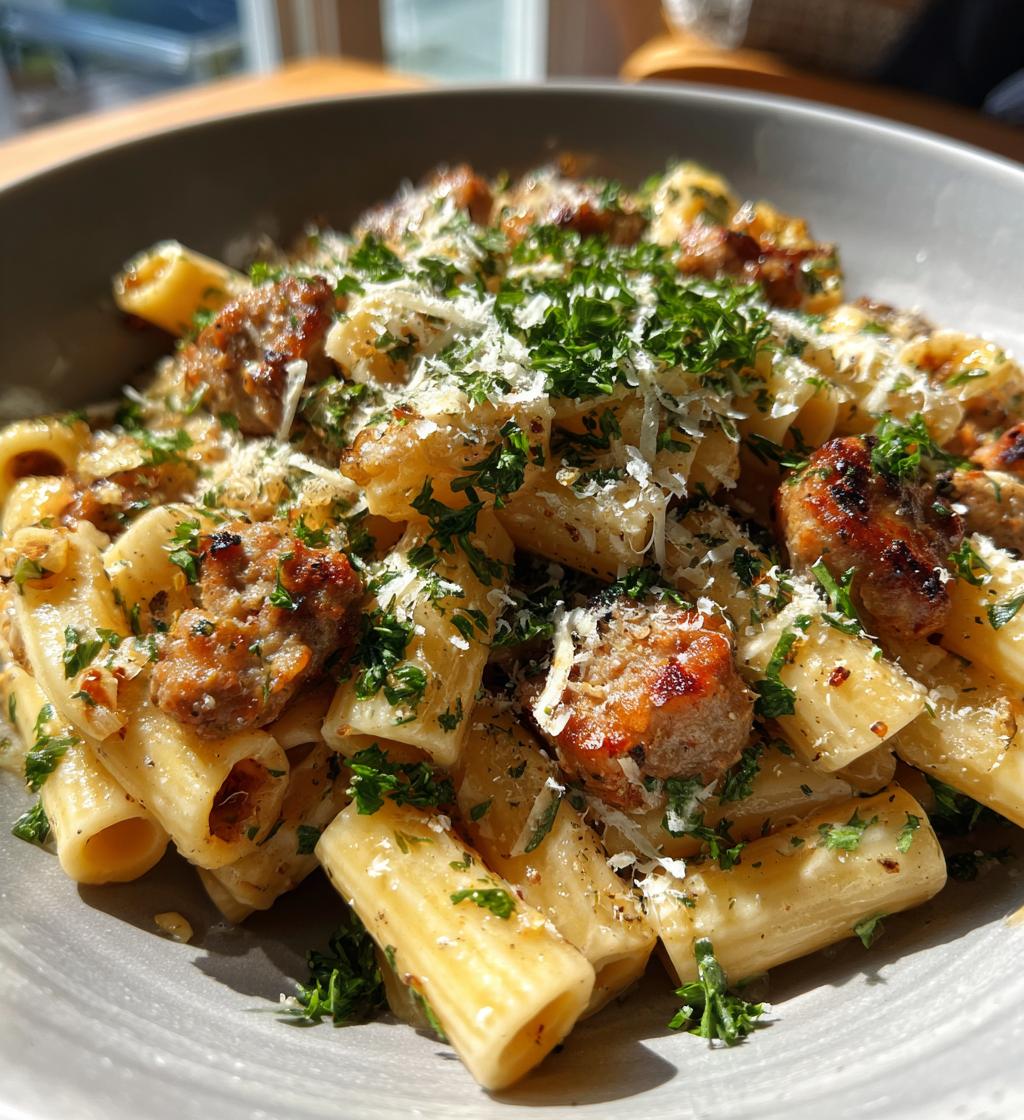 garlic butter sausage pasta