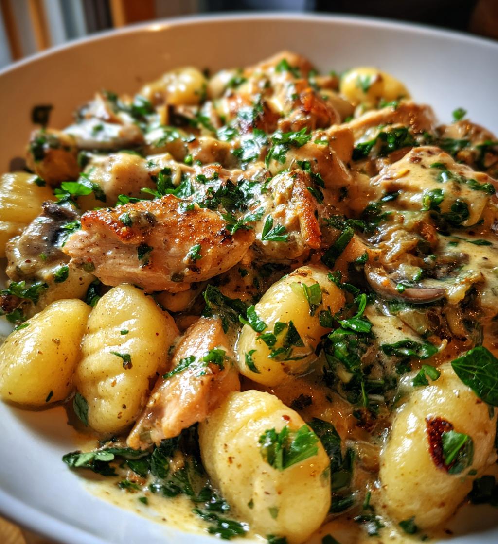 garlic chicken gnocchi skillet