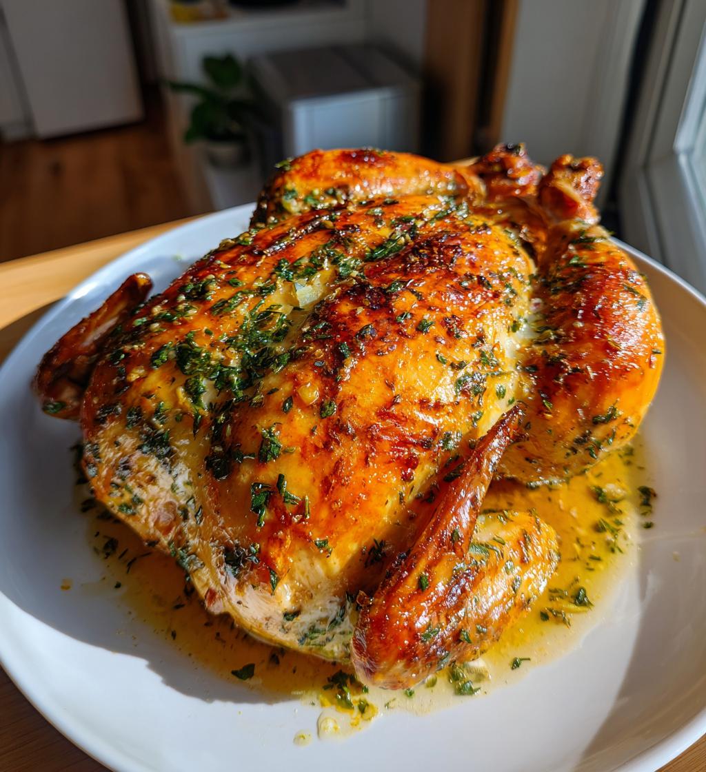 garlic herb butter roast chicken - detail 1