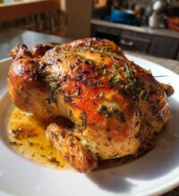 garlic herb butter roast chicken