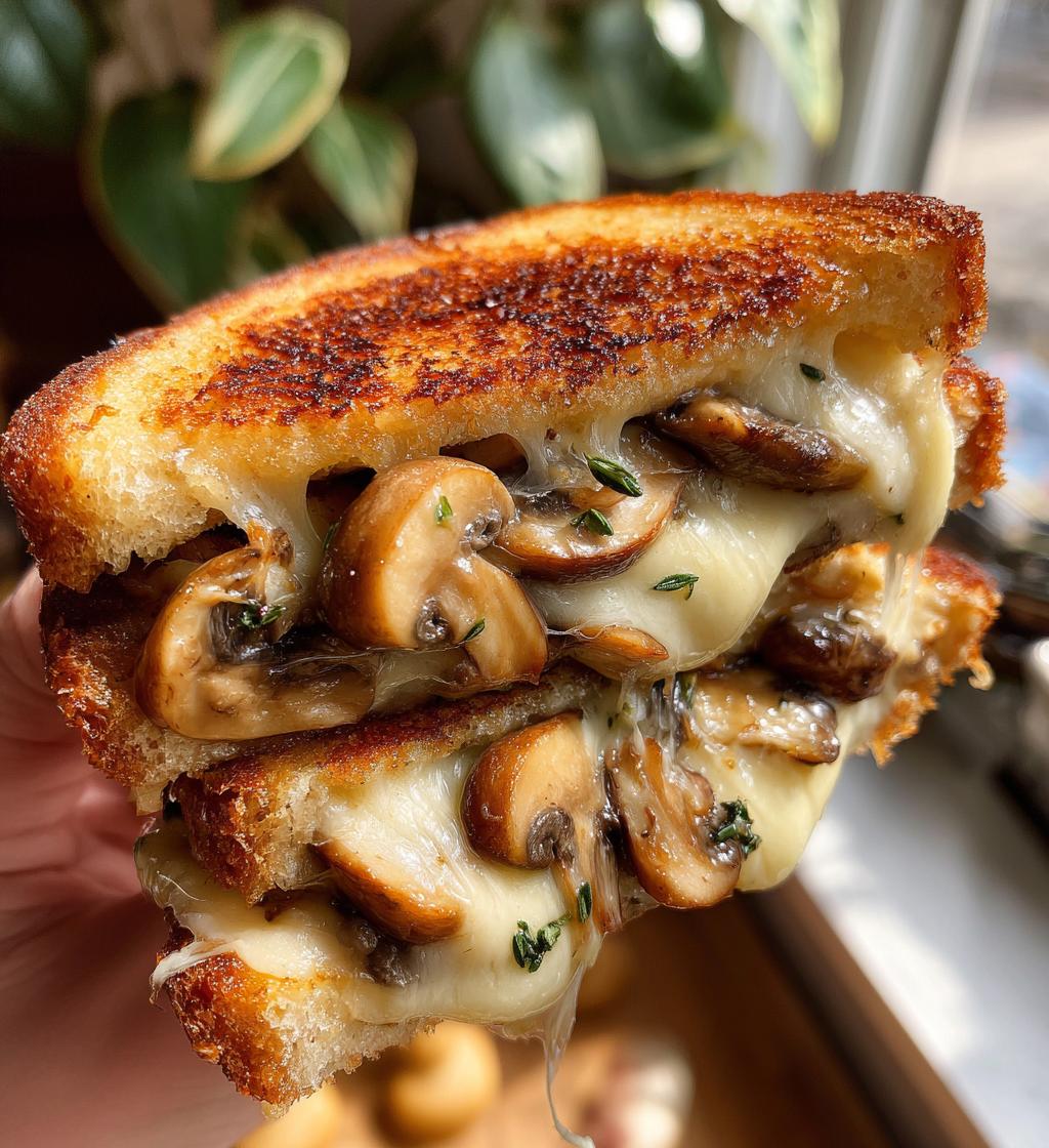 garlic mushroom grilled cheese - detail 1
