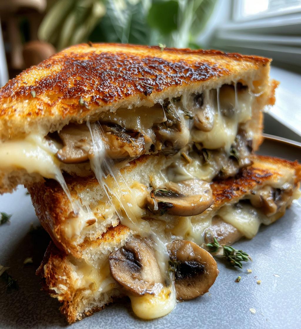 garlic mushroom grilled cheese - detail 1