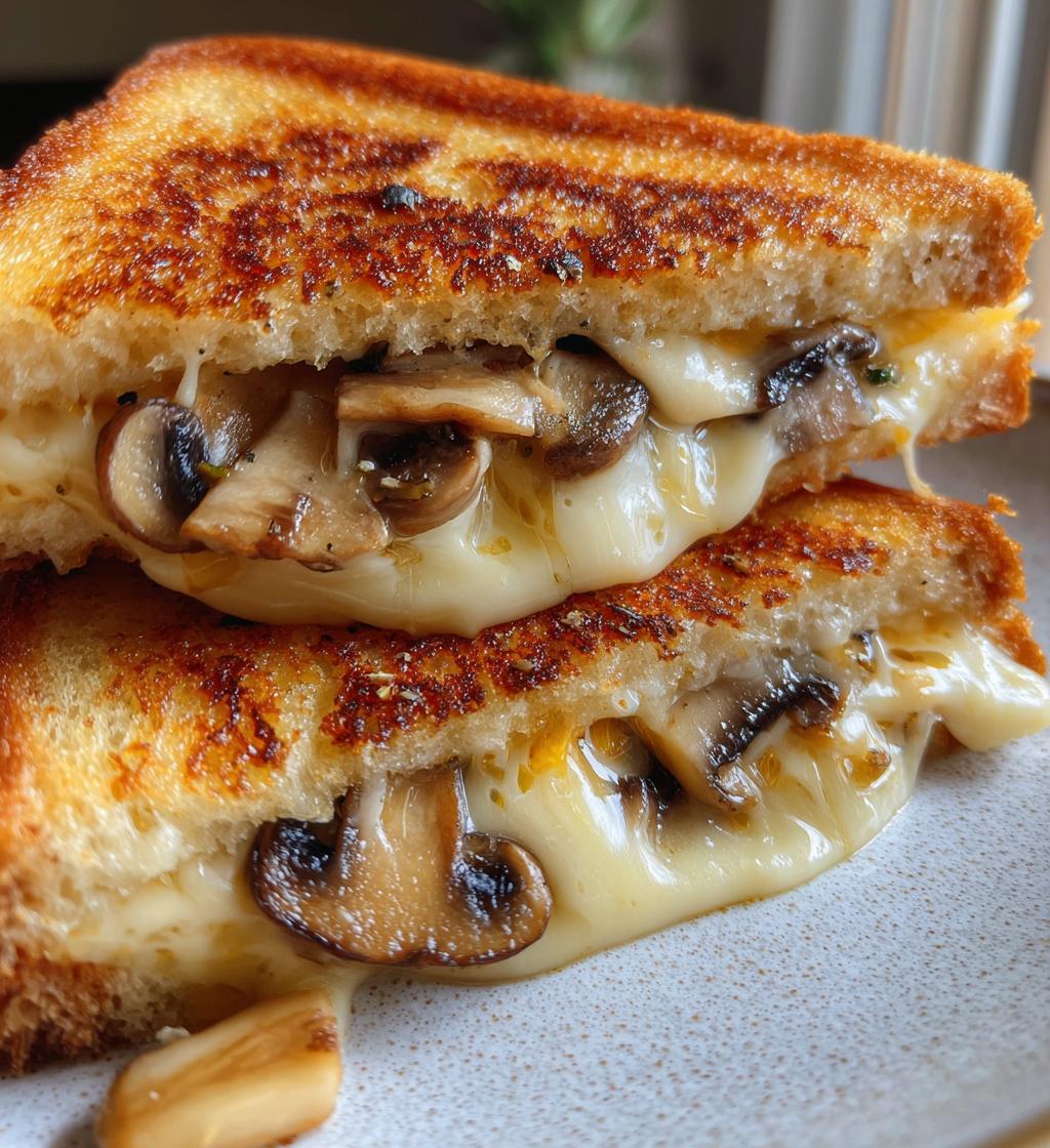 garlic mushroom grilled cheese