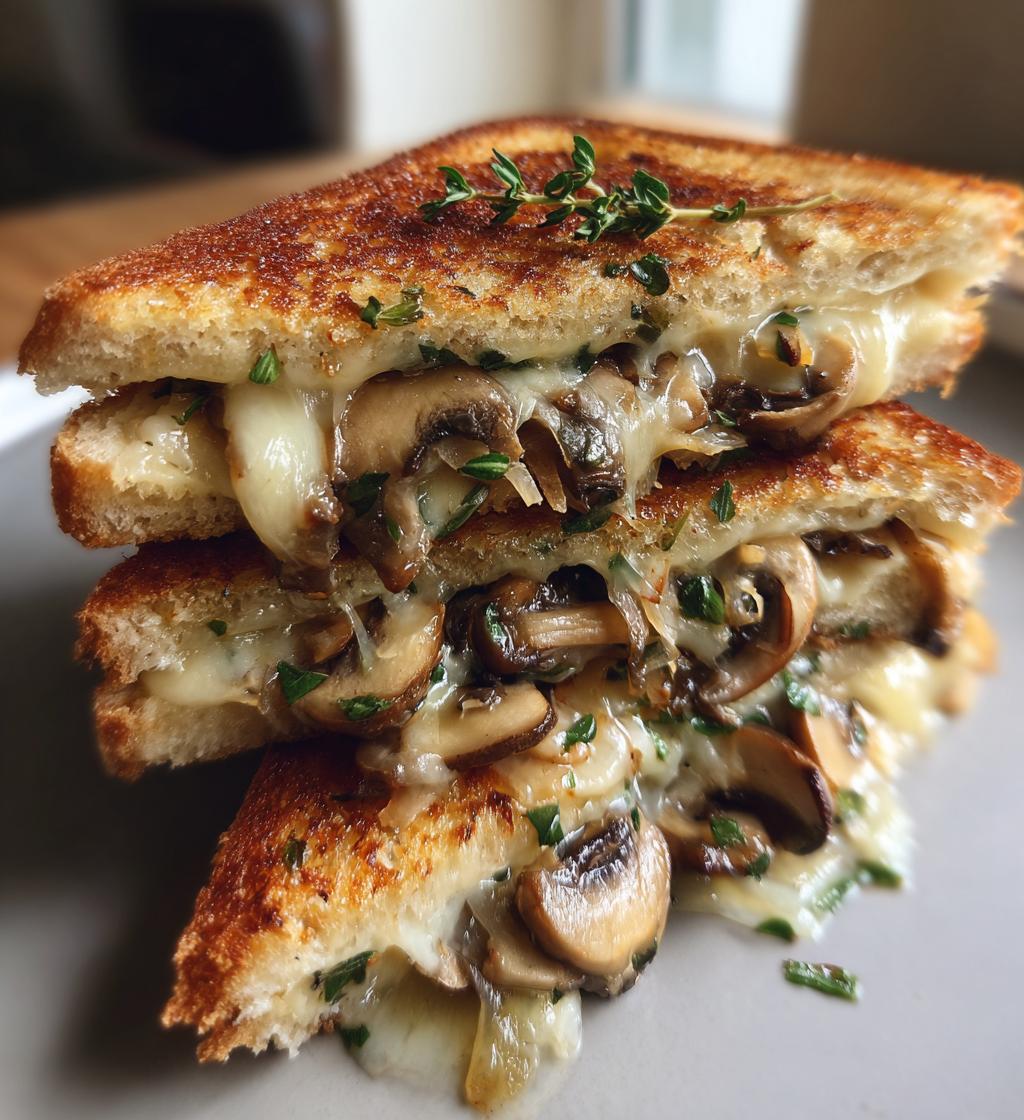 garlic mushroom grilled cheese