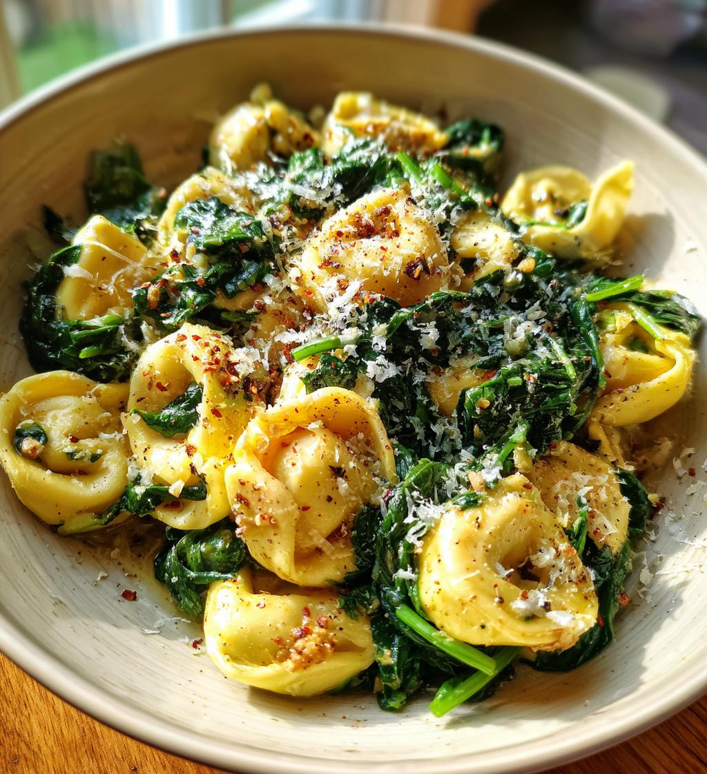 garlic spinach tortellini