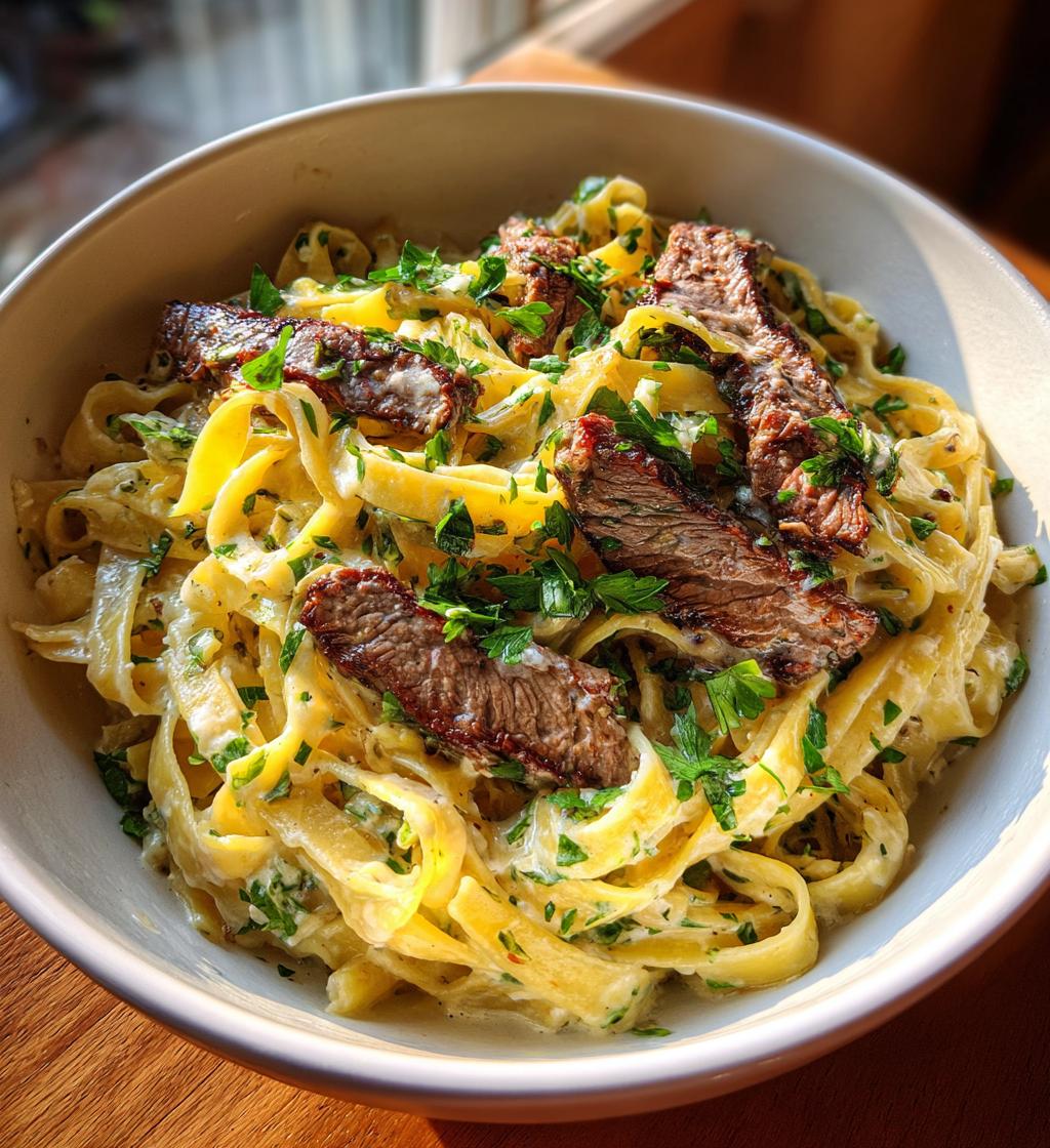 garlic steak pasta recipe
