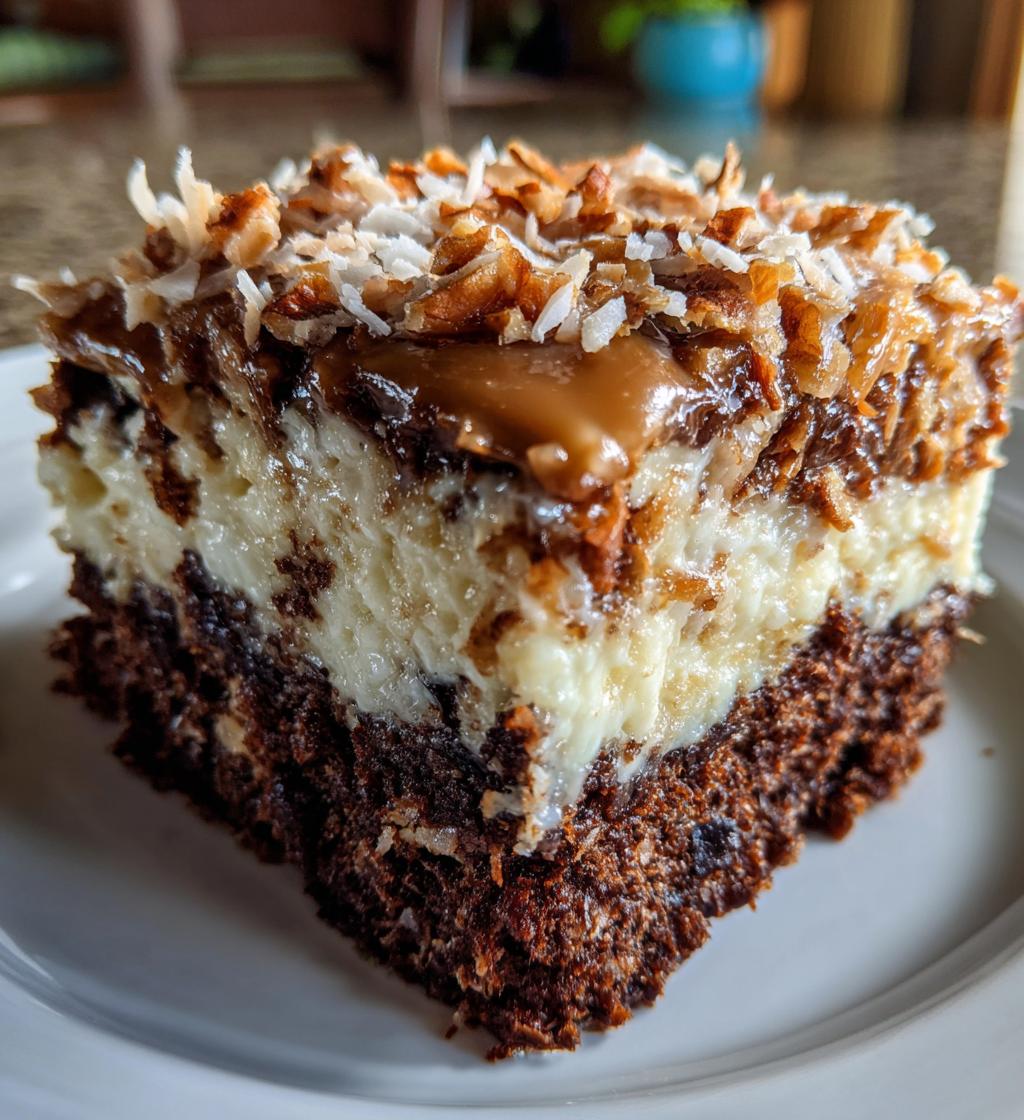 german chocolate poke cake - detail 1