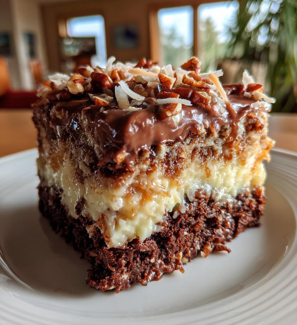 german chocolate poke cake