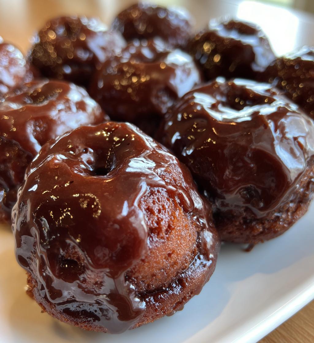 glazed chocolate donut holes - detail 1