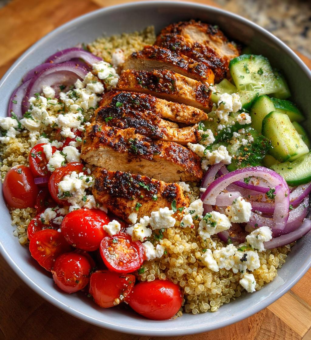 greek chicken bowls - detail 1