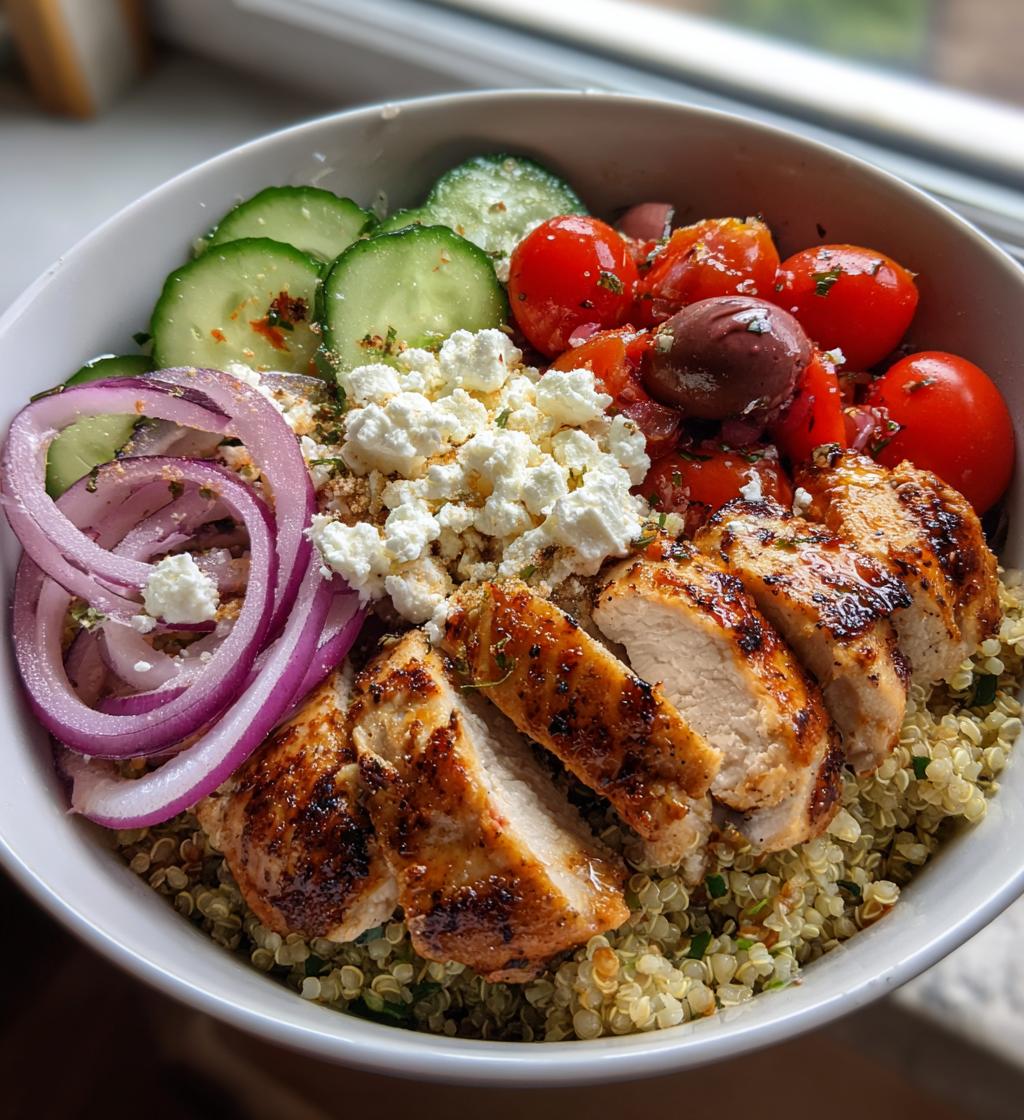 greek chicken quinoa bowl - detail 1