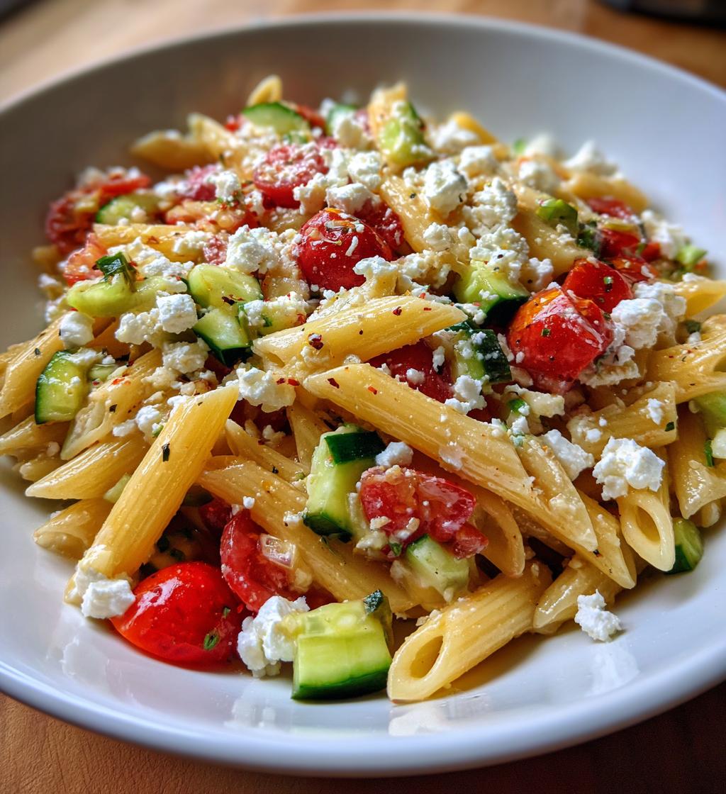 greek pasta with feta - detail 1