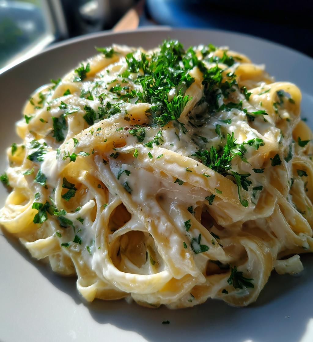 greek yogurt alfredo pasta - detail 1