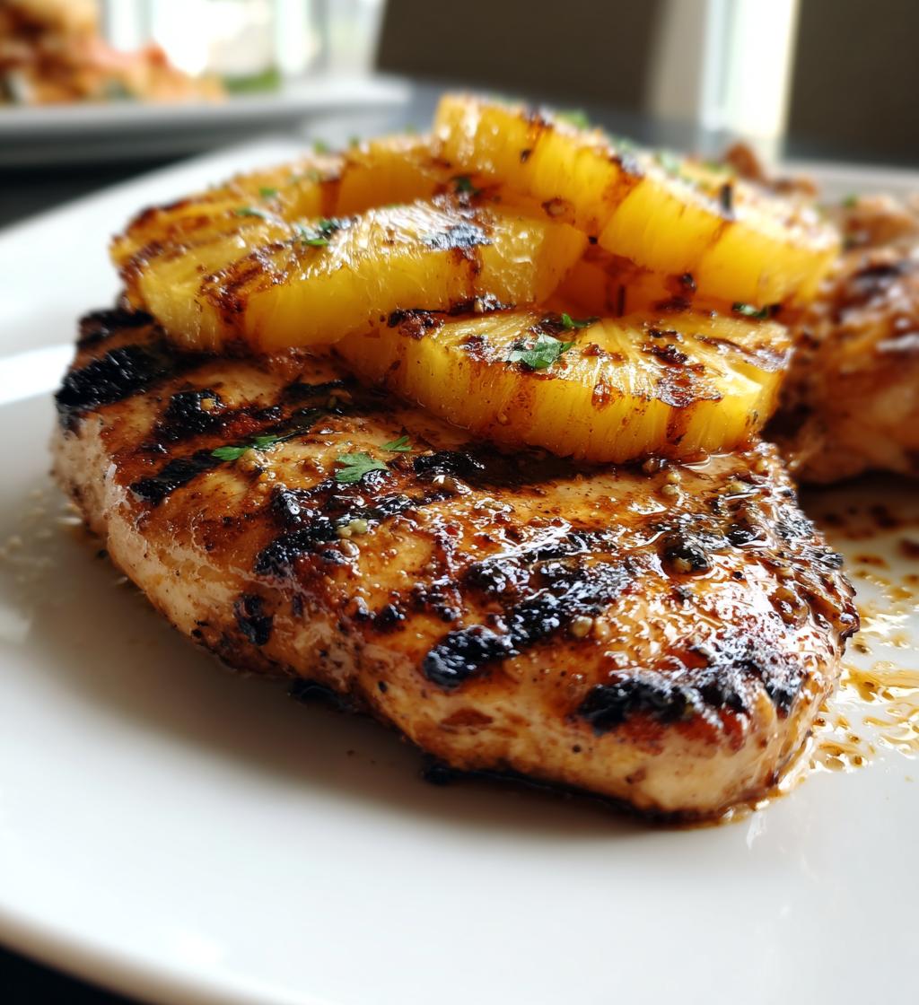 grilled aloha chicken and pineapple