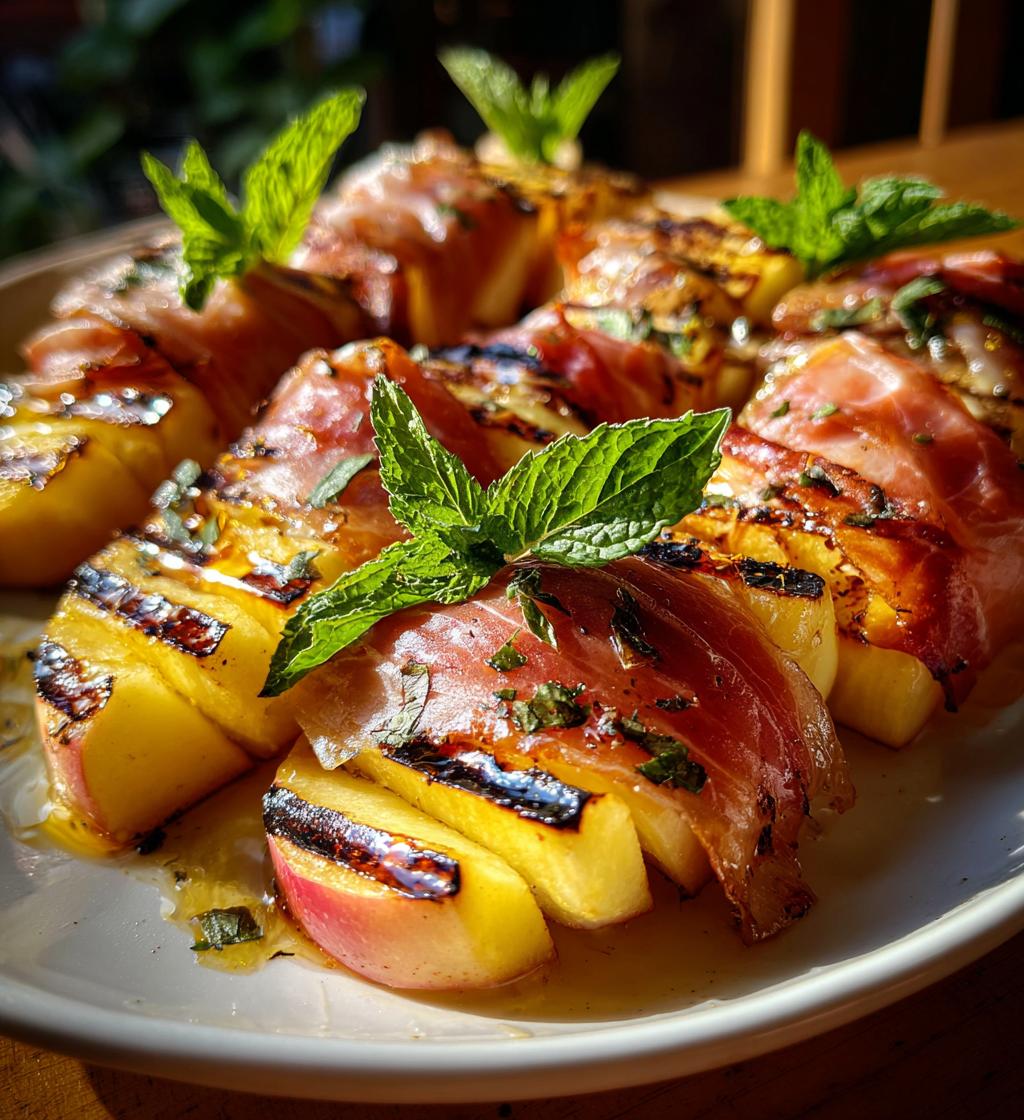 grilled apples with prosciutto and honey - detail 1