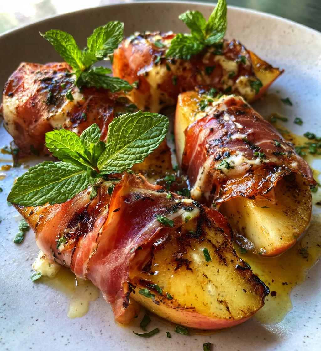 grilled apples with prosciutto and honey