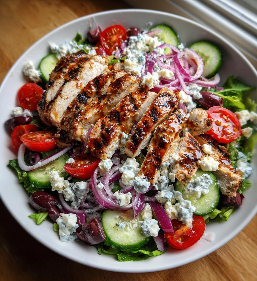 grilled chicken greek salad with tzatziki - detail 1
