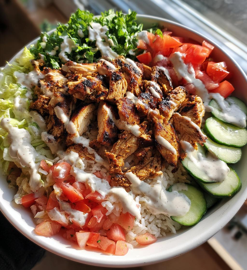 grilled chicken shawarma bowl - detail 1