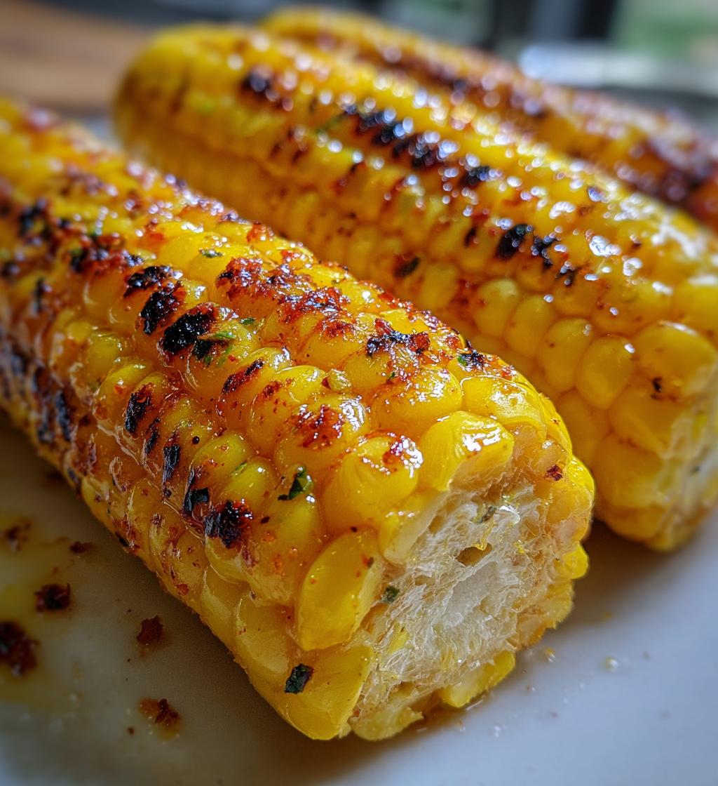 grilled corn on the cob with chili lime butter - detail 1