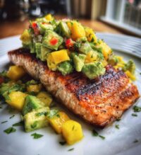 grilled lime salmon avocado mango salsa