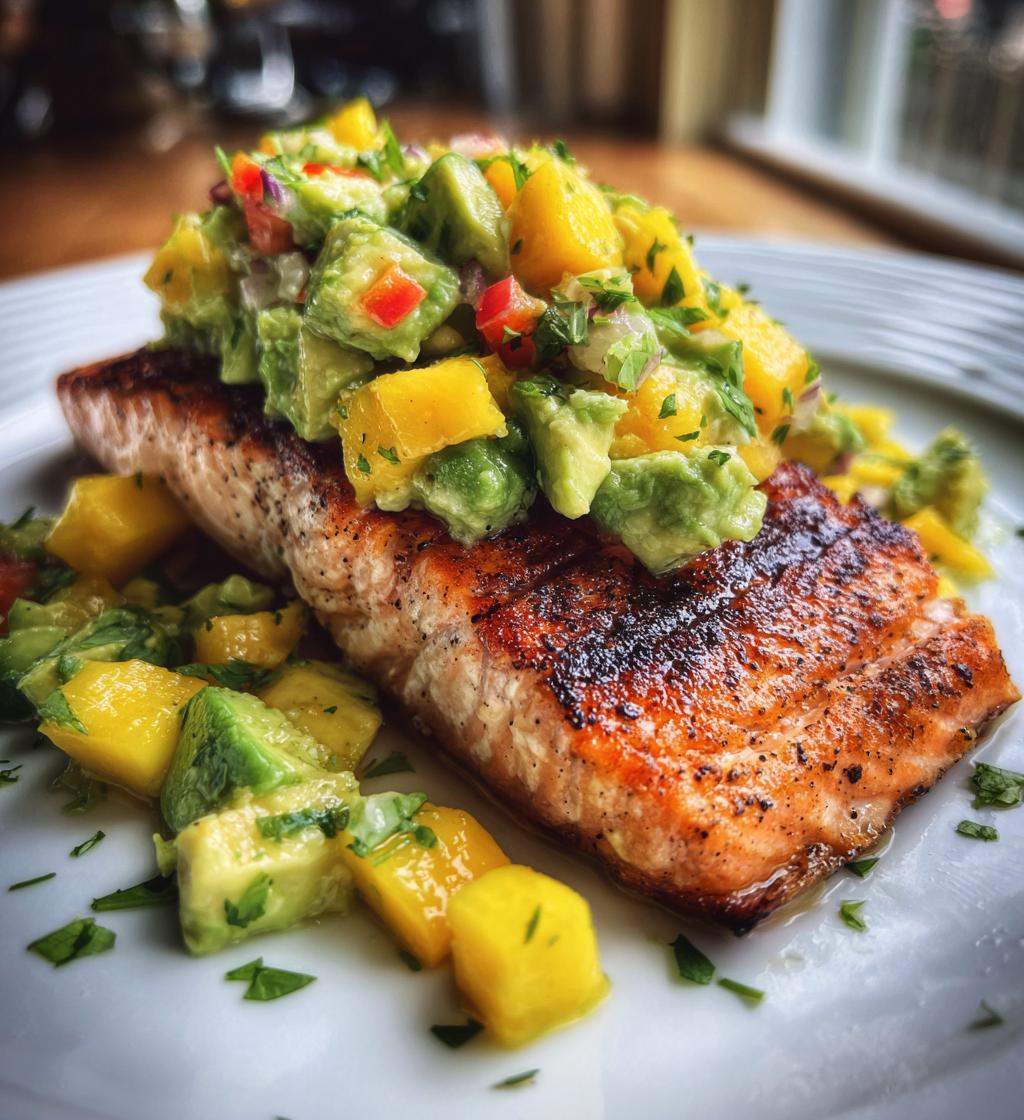 grilled lime salmon avocado mango salsa