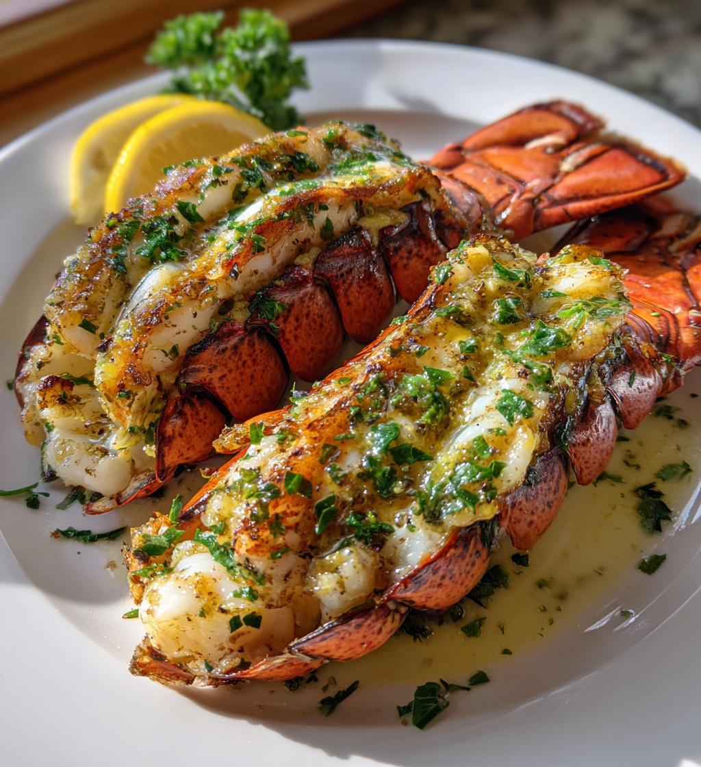 grilled lobster tails garlic lemon butter - detail 1