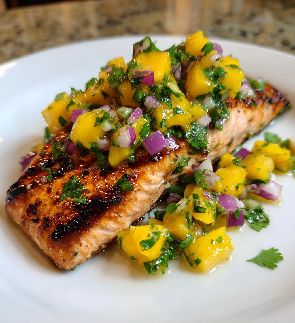grilled salmon with mango salsa