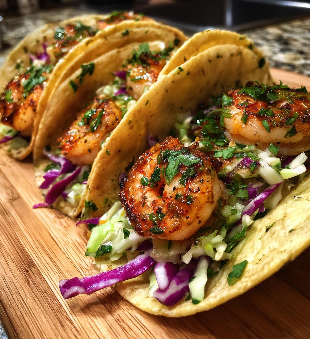 grilled shrimp tacos with cabbage slaw - detail 1