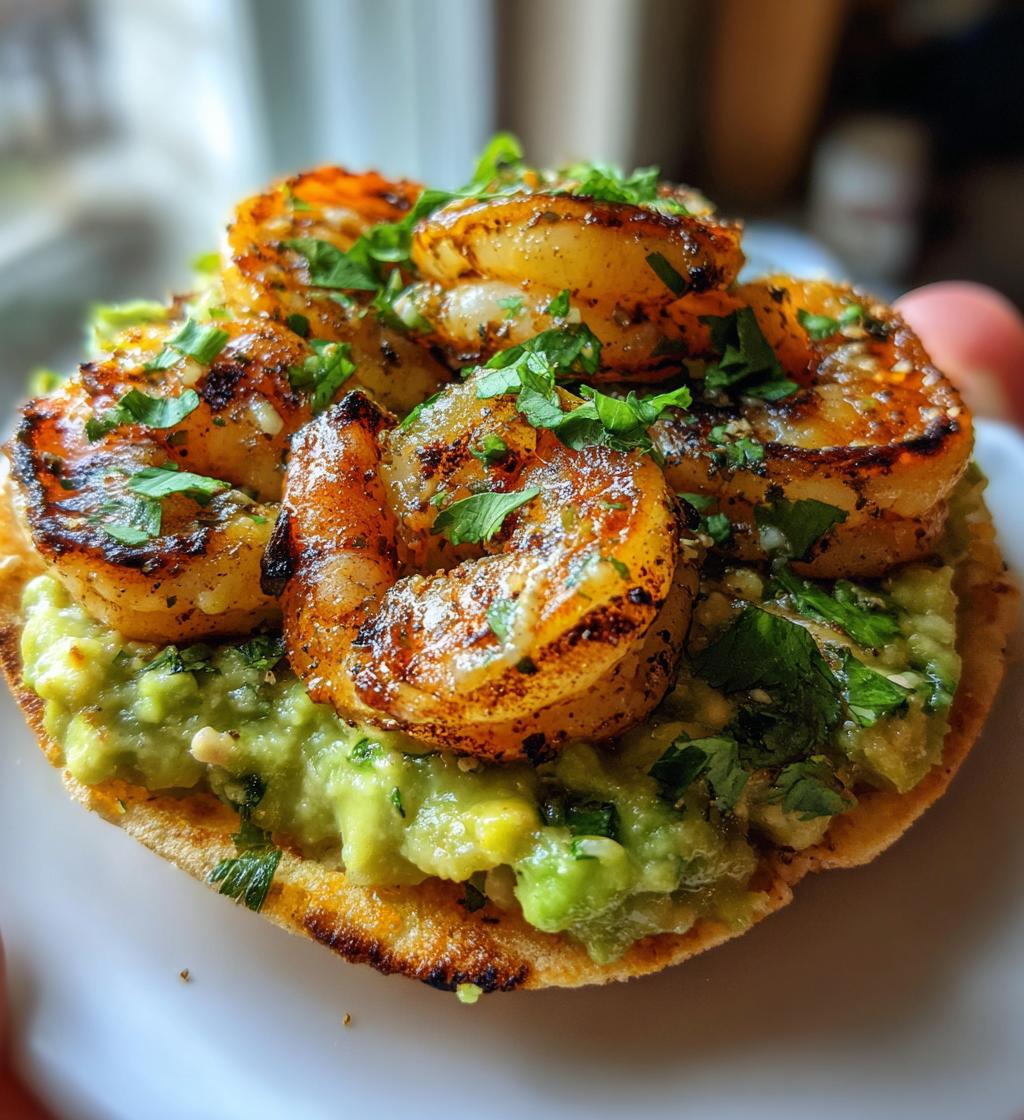 grilled shrimp tostadas creamy avocado - detail 1