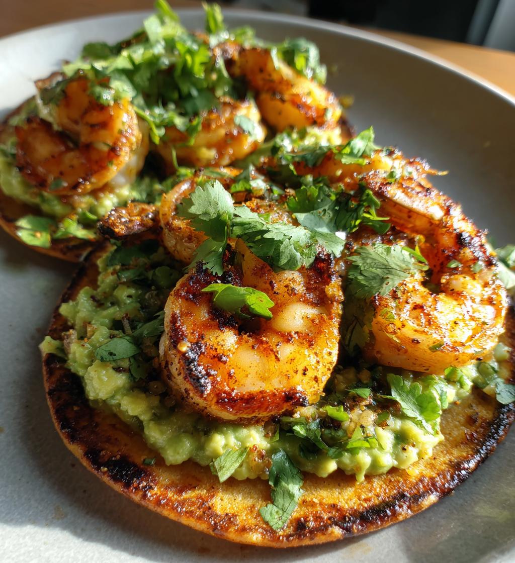 grilled shrimp tostadas creamy avocado