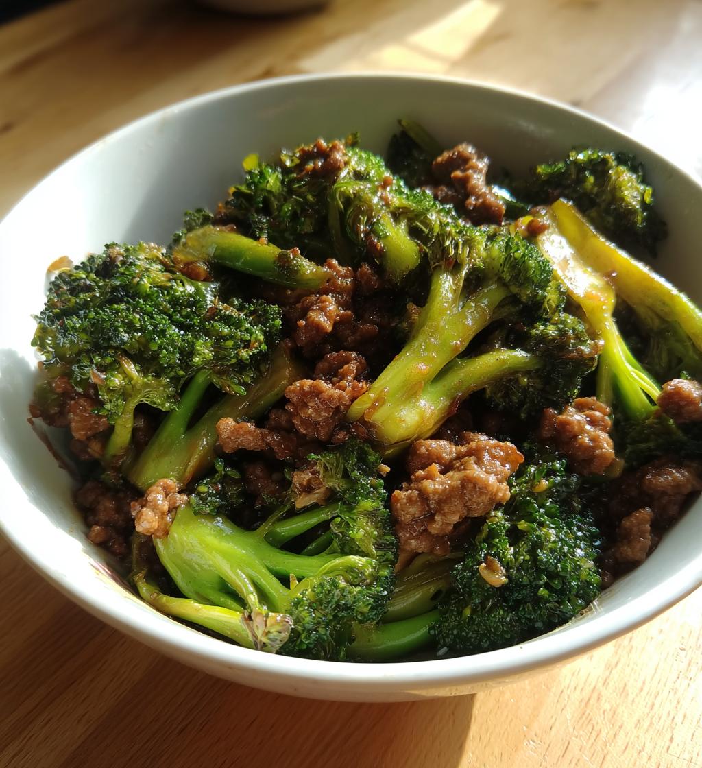 ground beef and broccoli stir fry - detail 1