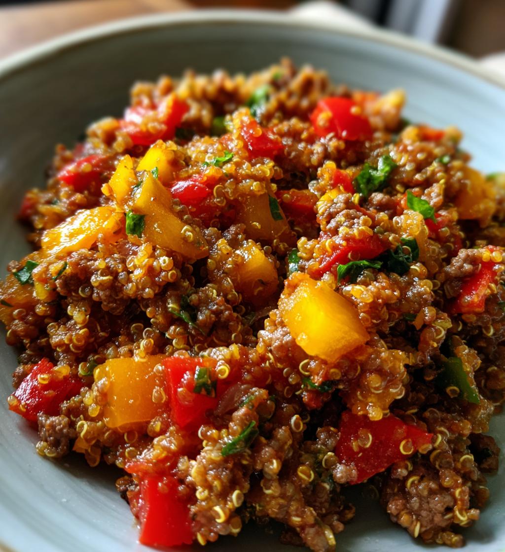 ground beef quinoa skillet - detail 1